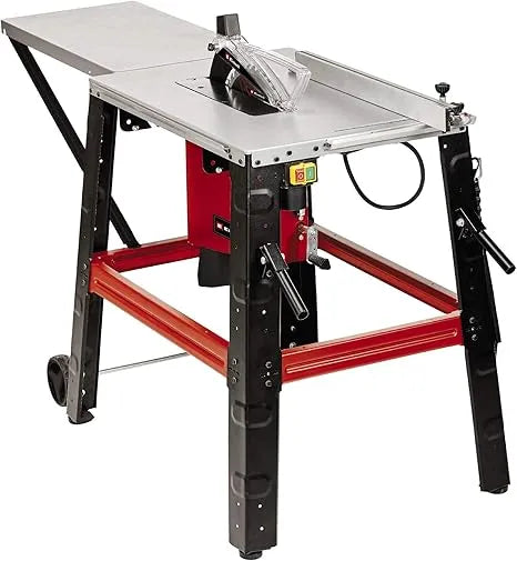 Banco sega TC-TS 315 U Einhell con struttura robusta in metallo, piano di lavoro estendibile, carter trasparente di protezione e potente motore da 2000W per tagli di precisione su diversi materiali. | Dematteis.it
