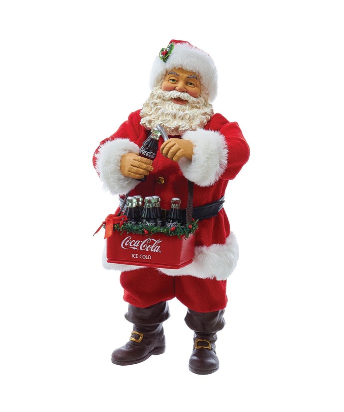 Babbo Natale Con Bottiglie Coca Cola 25 Cm