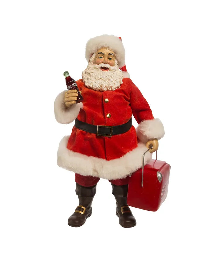 Babbo Natale Con Frigo Portatile Coca Cola 26 Cm