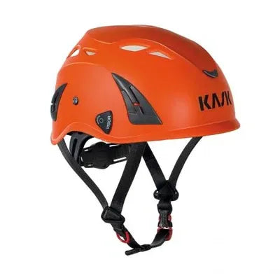 Casco Kask Plasma Aq arancione ad alta visibilità con certificazione EN 397, sistema di ventilazione e regolazione micrometrica. | Dematteis.it