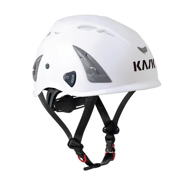 Casco Kask Plasma Aq bianco certificato EN 397 con sistema di ventilazione integrato e regolazione micrometrica per massima sicurezza. | Dematteis.it