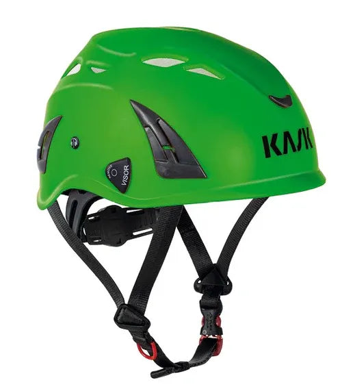 Casco Kask Plasma Aq verde con certificazione EN 397, sistema di ventilazione integrato e regolazione micrometrica di precisione. | Dematteis.it