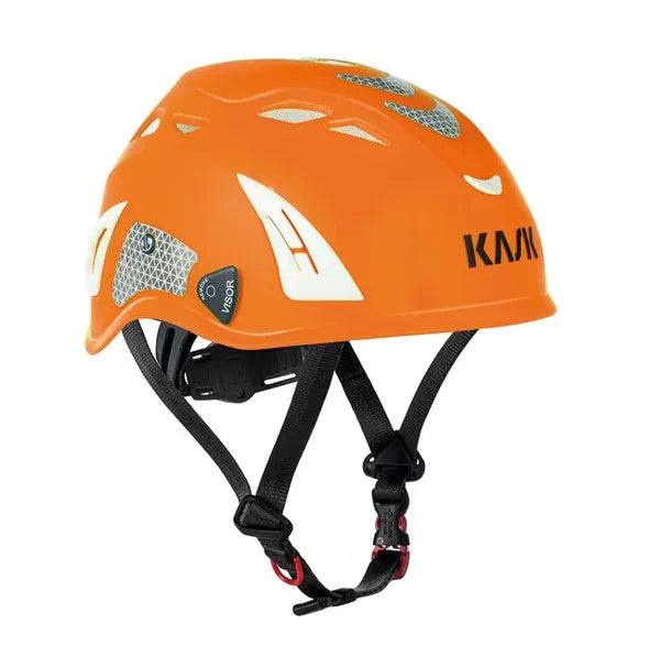 Elmetto Kask modello Plasma Aq Hi Viz in colorazione arancione fluo, con regolazione micrometrica e protezione certificata CE EN 397. | Dematteis.it