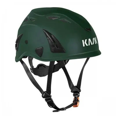 Casco Kask Superplasma Aq verde scuro con protezione certificata e sistema Quick Fit per regolazione ottimale in ambito professionale. | Dematteis.it