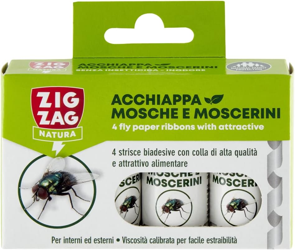 Acchiappamosche Strisce Moschicida 4 Pz Zig Zag