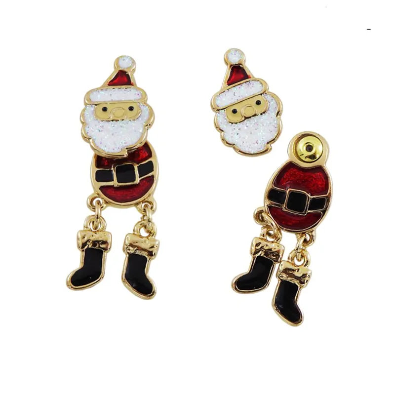 Orecchini Natalizi Doppi Babbo Natale