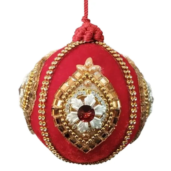 Palla D 10 Cm Velluto Con Decoro