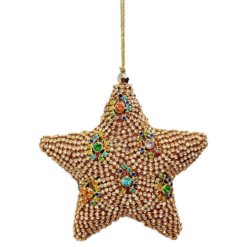 Stella D 12 Cm Pizzo Oro E Gemme