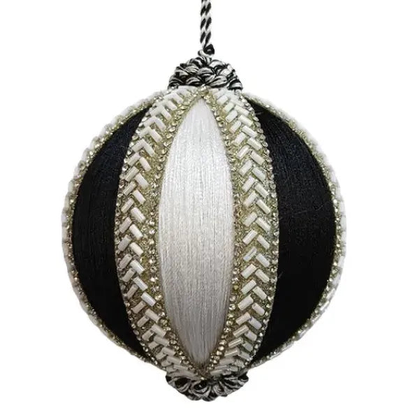Palla D 10 Cm Bianco Nero Nastro