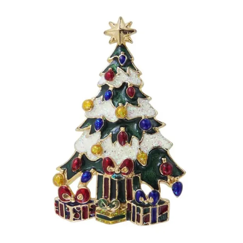 Spilla Natalizia Albero Di Natale Innevato
