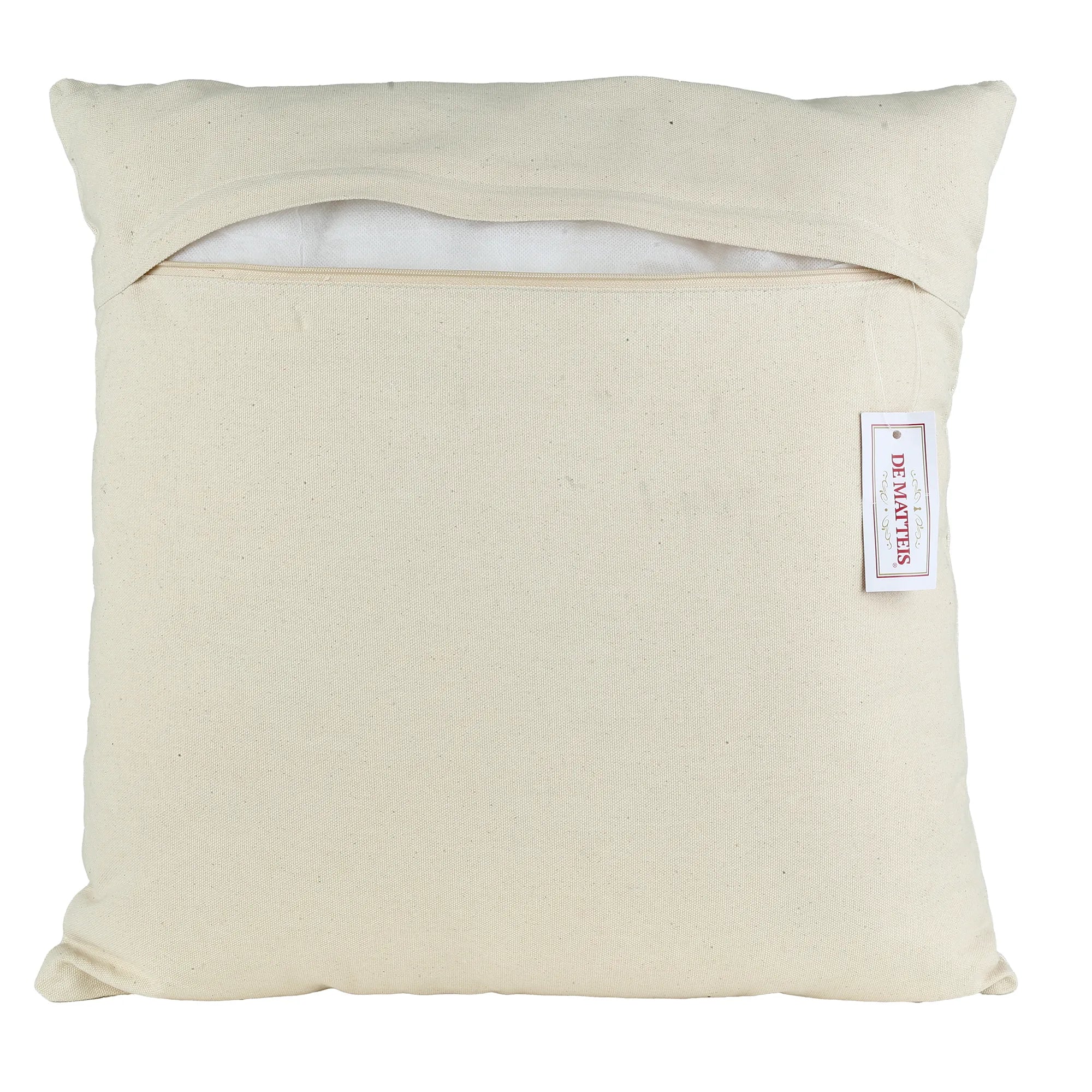 Cuscino 45x45 Cm Crema Ricamo Decoro Blu