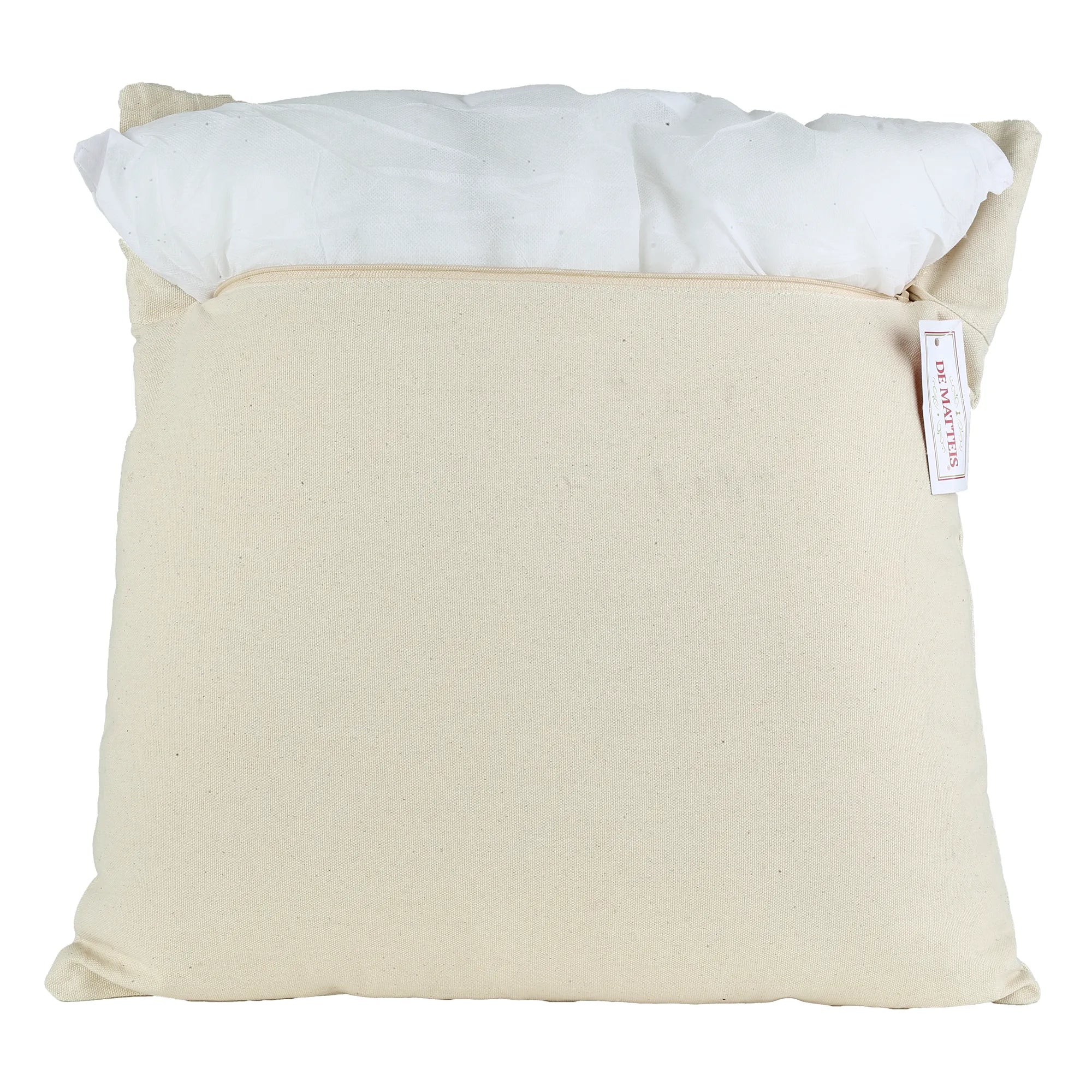 Cuscino 45x45 Cm Crema Ricamo Decoro Blu