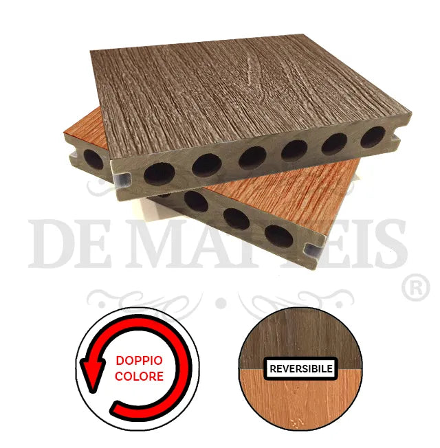 Listone Wpc Teak E Noce 13,8x220 Sp 2,3 Cm