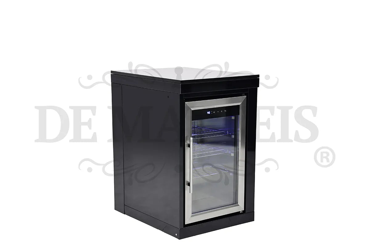 De Matteis, Modulo Frigo Per Barbecue Serie Pro in acciaio inox nero con porta in vetro trasparente, ripiani interni e pannello di controllo digitale - DeMatteis.it