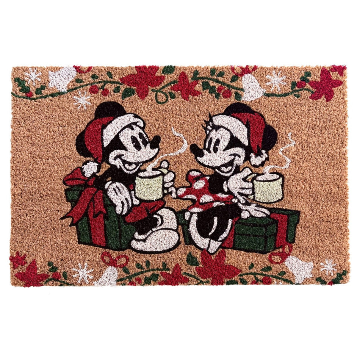 Tappeto Natalizio Mickey E Minnie Con Mugs