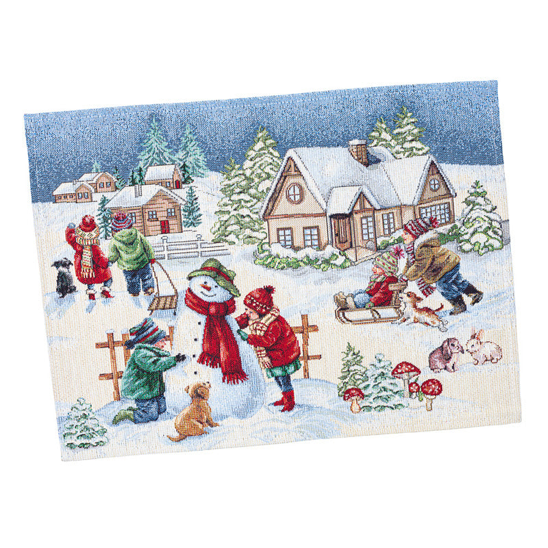 Tovaglietta Natalizia Bimbi Sulla Neve 37x49 Cm