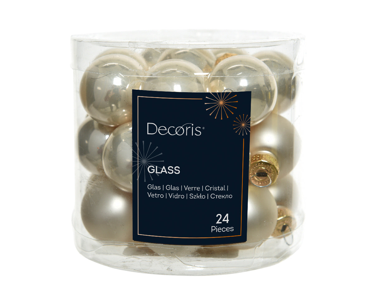 Box 24 Palline Vetro Pearl 25 Mm