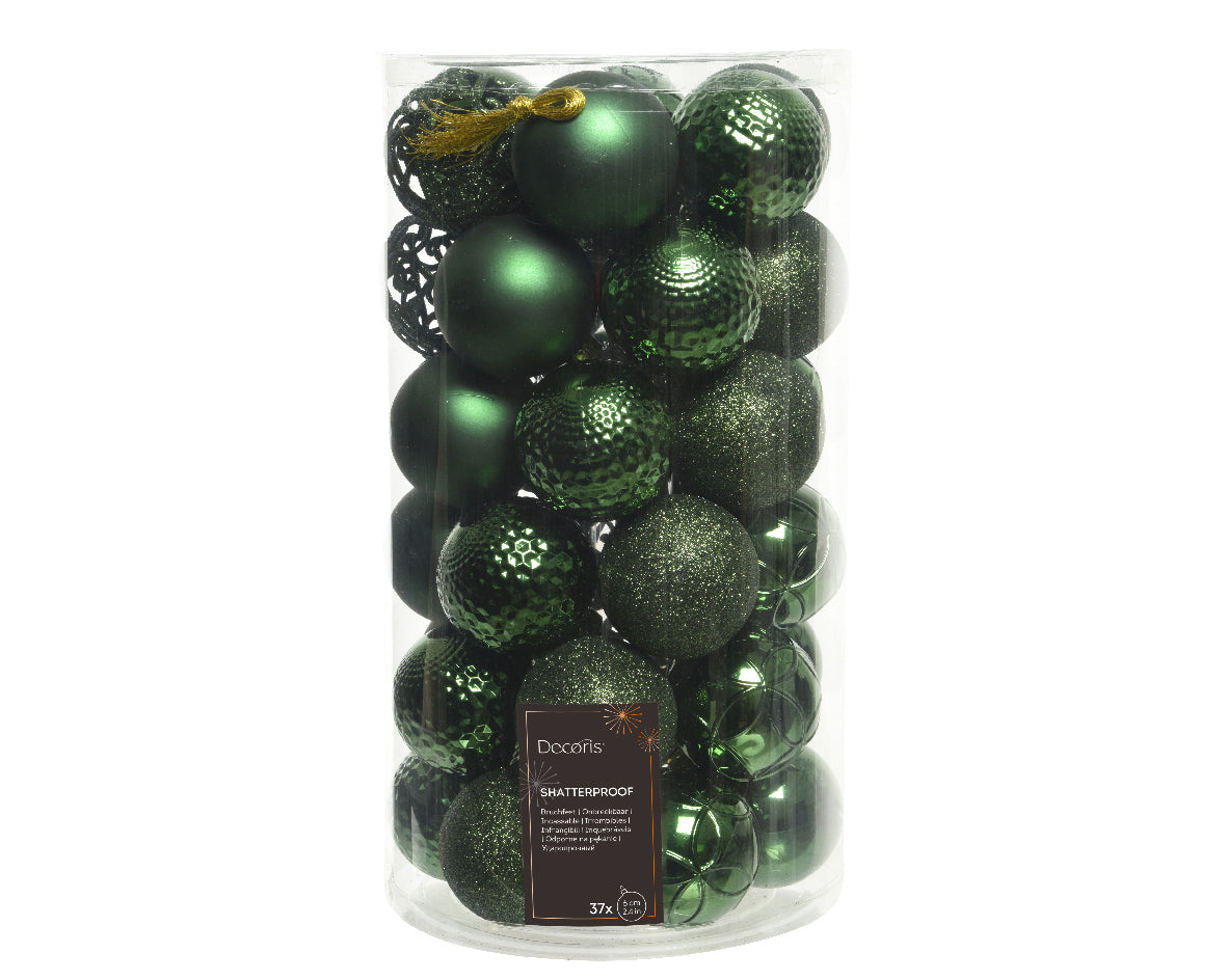 Box 37 Palline Di Natale Miste Pine Green 6 Cm