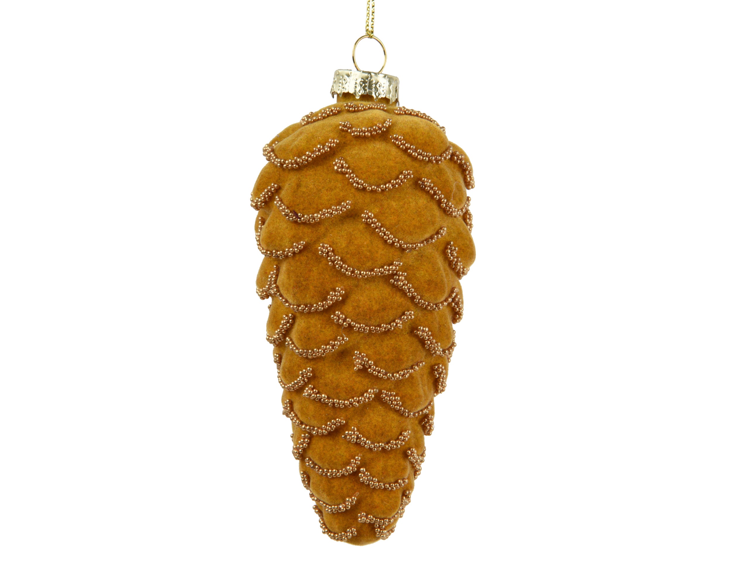 Pendente Pigna Vetro Gialla Oro D 6x13 Cm