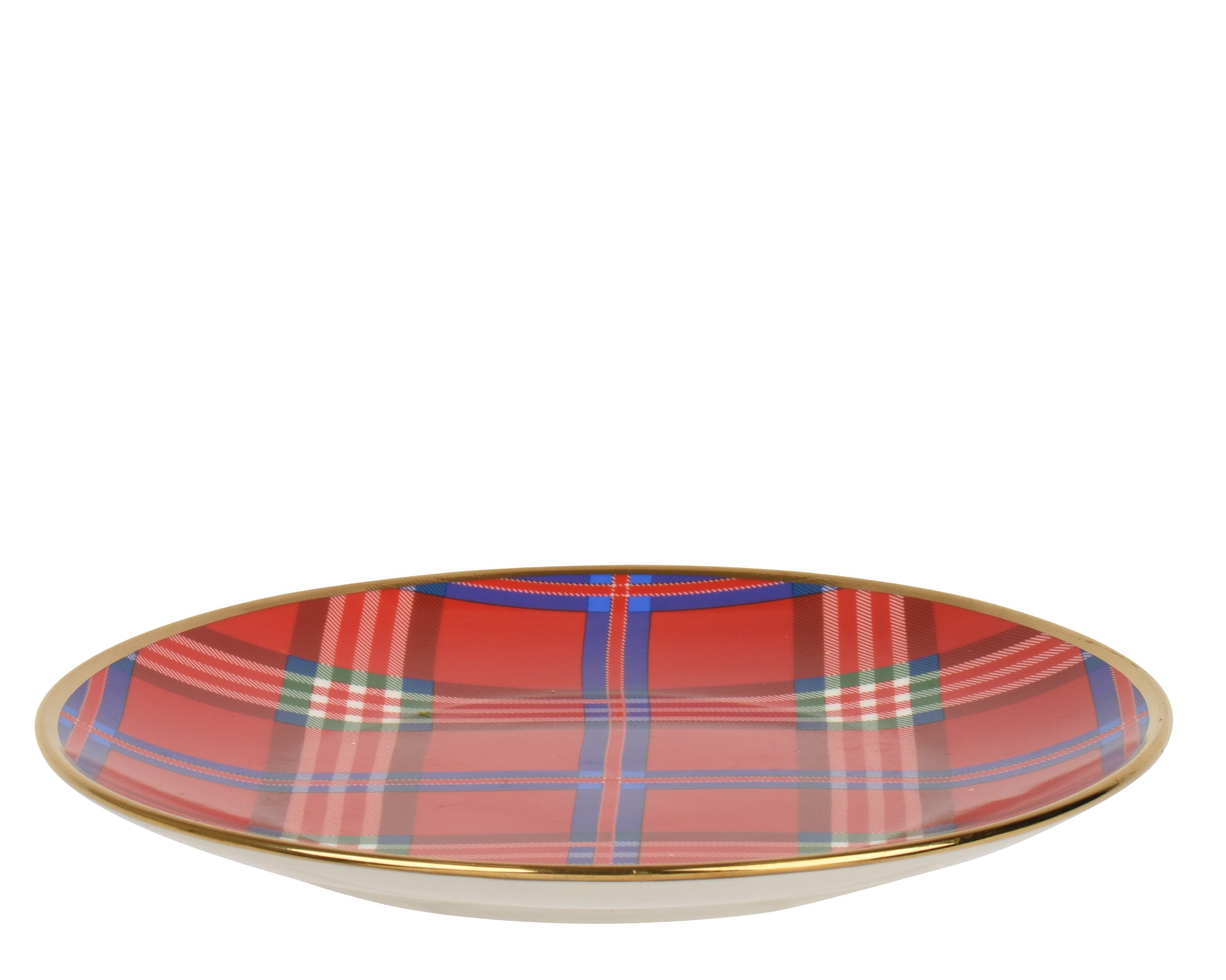 Piatto Decoro Scozzese D 21 Cm Rosso