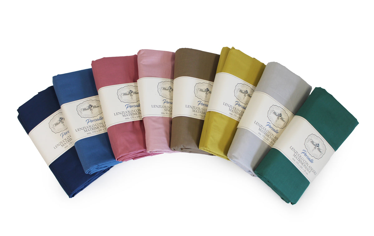 Lenzuolo Percalle Con Angoli Matrimoniale 2 Pz