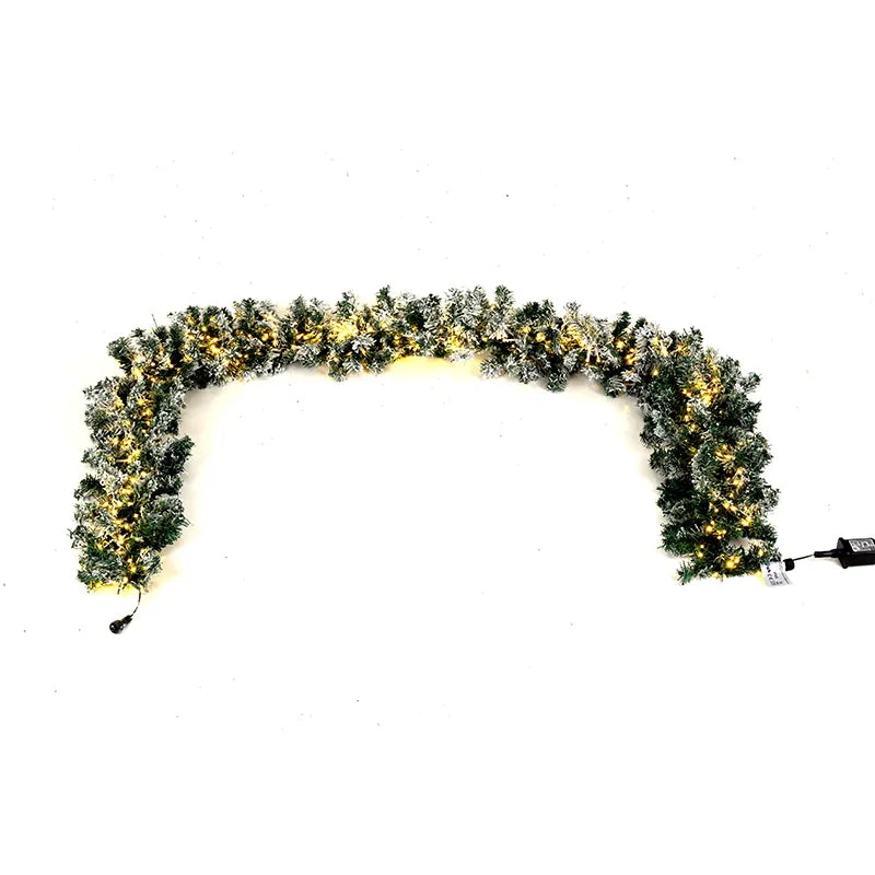 Festone Innevato 2,7 m con 500 Led Reversibili per decorazioni natalizie con doppia temperatura colore caldo freddo - DeMatteis.it