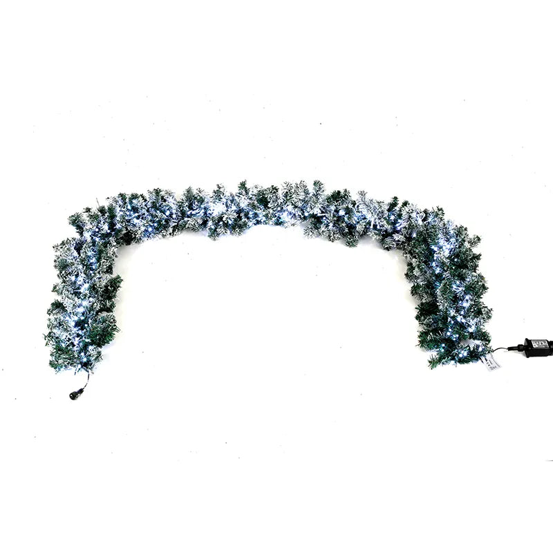 Festone Innevato 2,7 m 500 Led Reversibili Caldo Freddo per decorazioni natalizie con illuminazione regolabile - DeMatteis.it