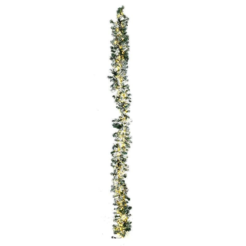 Festone Innevato 2,7 m con 500 Led reversibili caldo freddo per decorazioni natalizie - DeMatteis.it