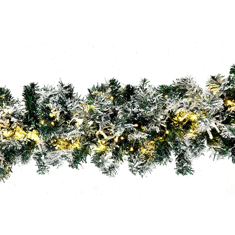 Festone Innevato 2,7 m 500 Led Reversibili Caldo Freddo per decorazioni natalizie con illuminazione doppia temperatura - DeMatteis.it