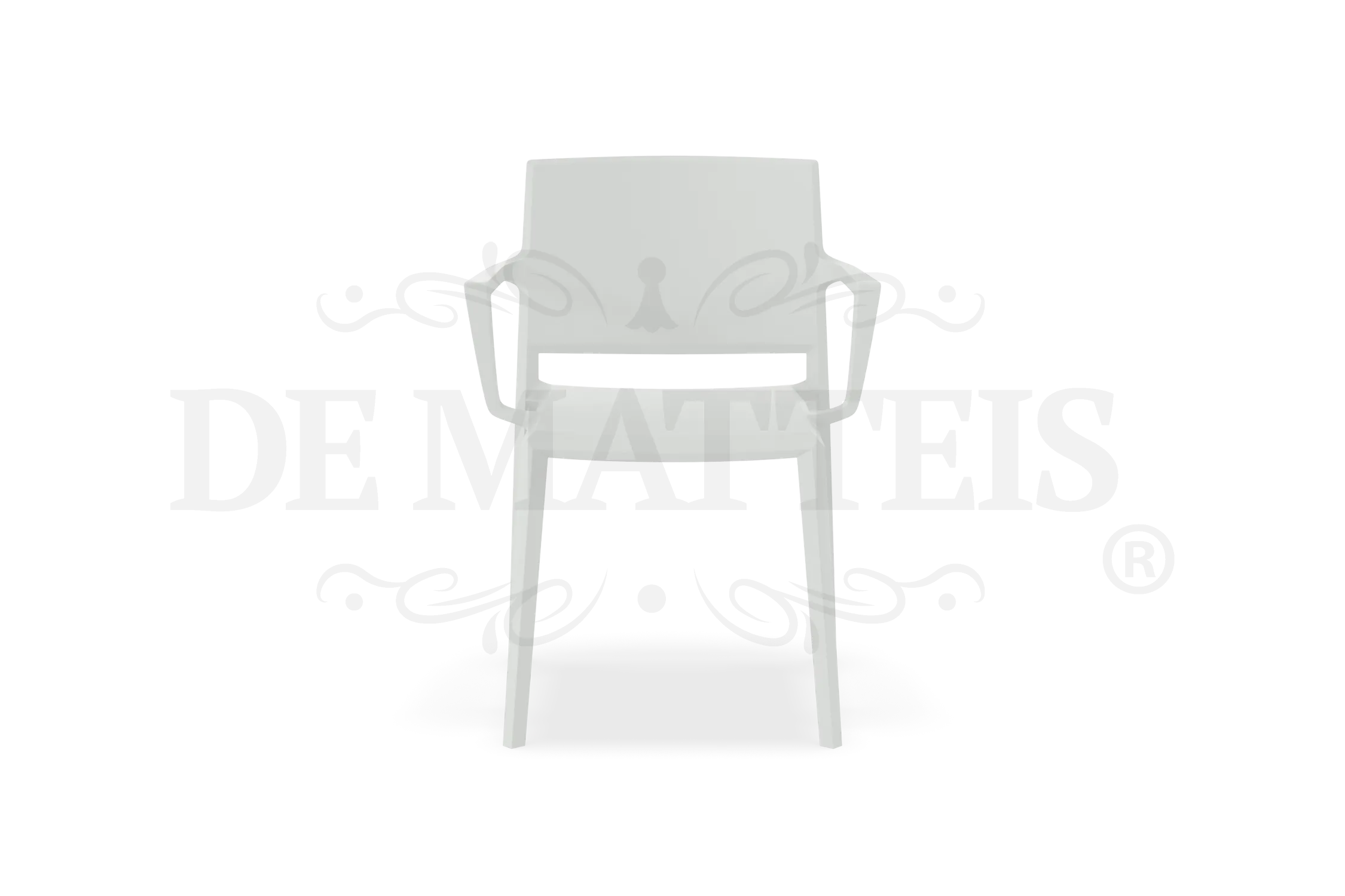 Sedia Esterno Resina Studio Con Braccioli Bianca