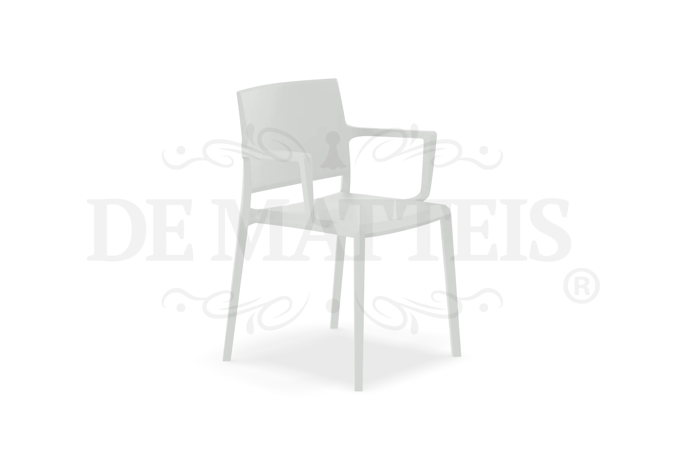 Sedia Esterno Resina Studio Con Braccioli Bianca