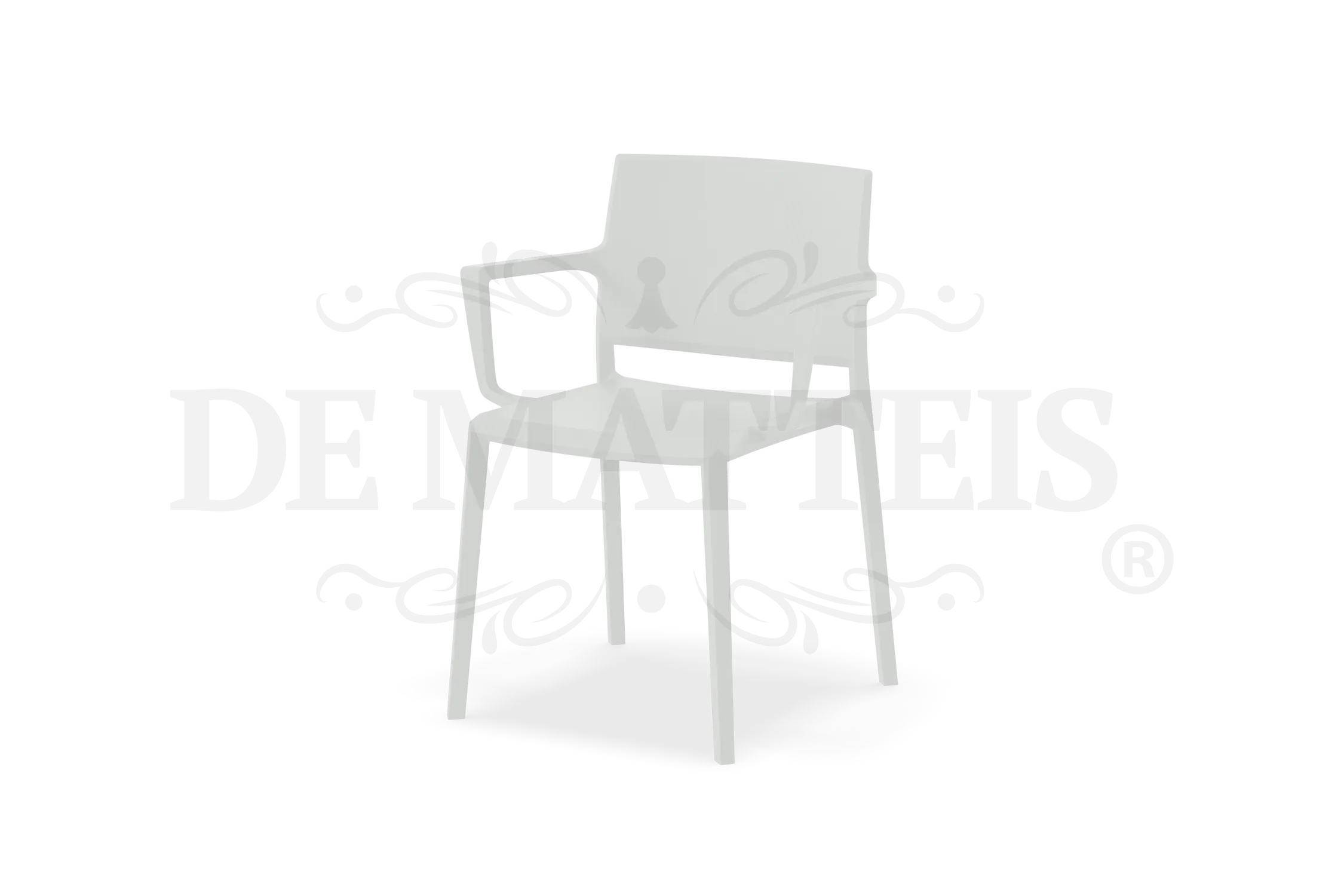 De Matteis, Sedia Esterno Resina Studio Con Braccioli Bianca con struttura monoblocco in resina bianca, seduta e schienale ergonomici, design moderno minimalista - DeMatteis.it