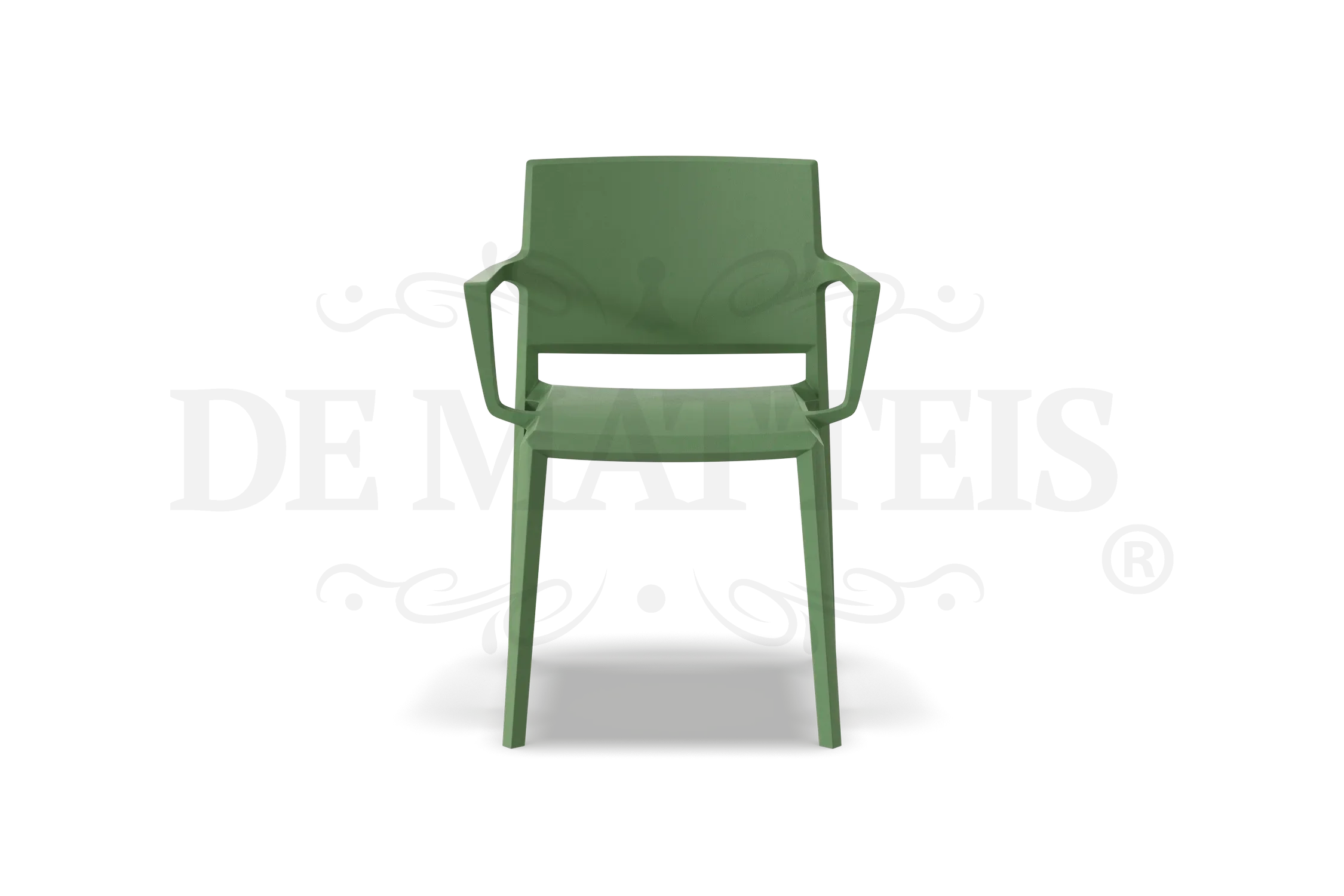 Sedia Esterno Resina Studio Con Braccioli Verde