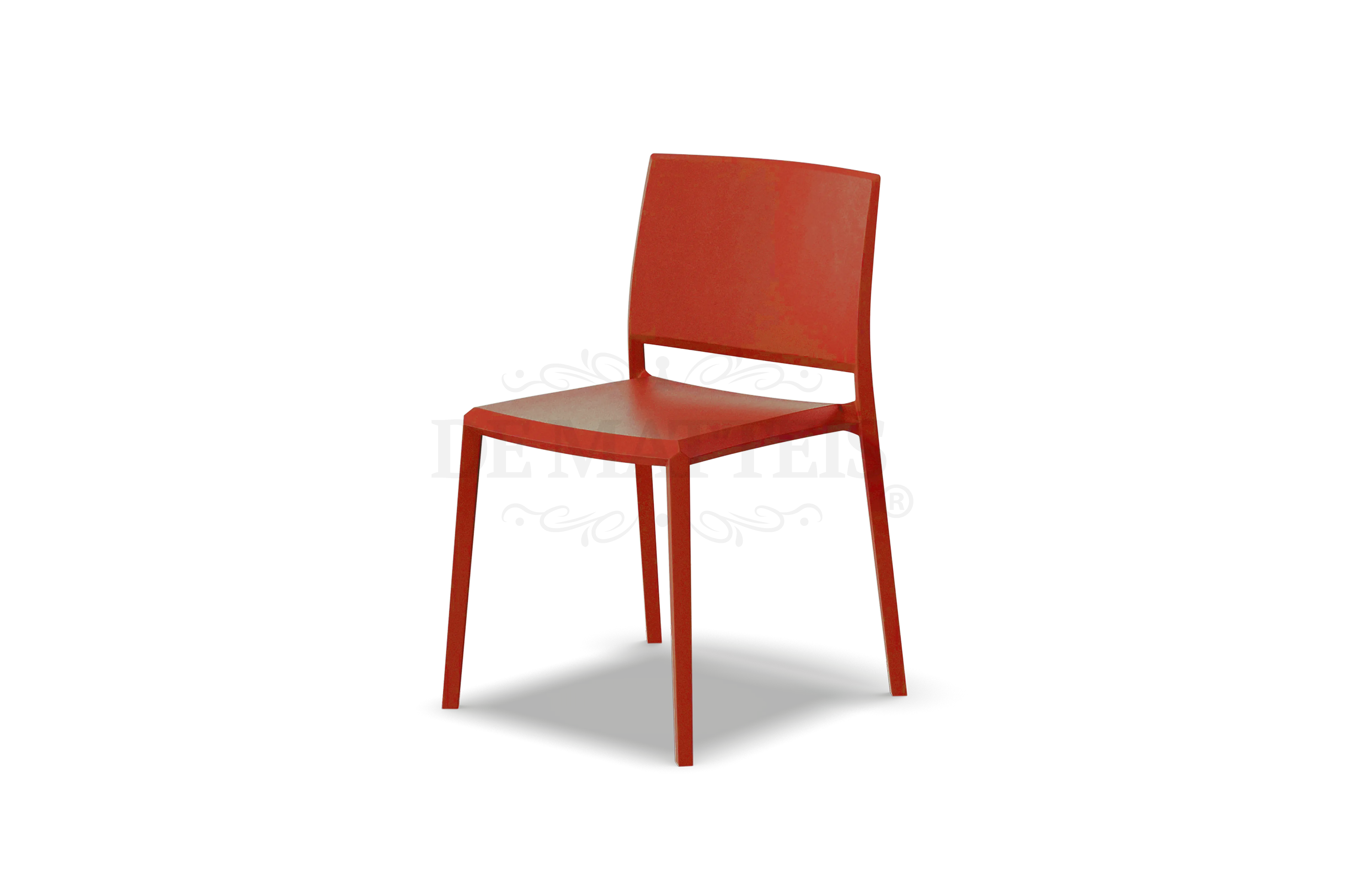 De Matteis, Sedia Esterno Resina Studio Rossa in polipropilene con design minimalista, seduta e schienale lisci, struttura monoblocco impilabile - DeMatteis.it