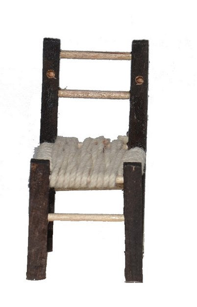 Sedia Legno Corda Miniatura 7 Cm