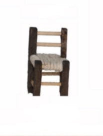 Sedia Legno Corda Miniatura 5 Cm