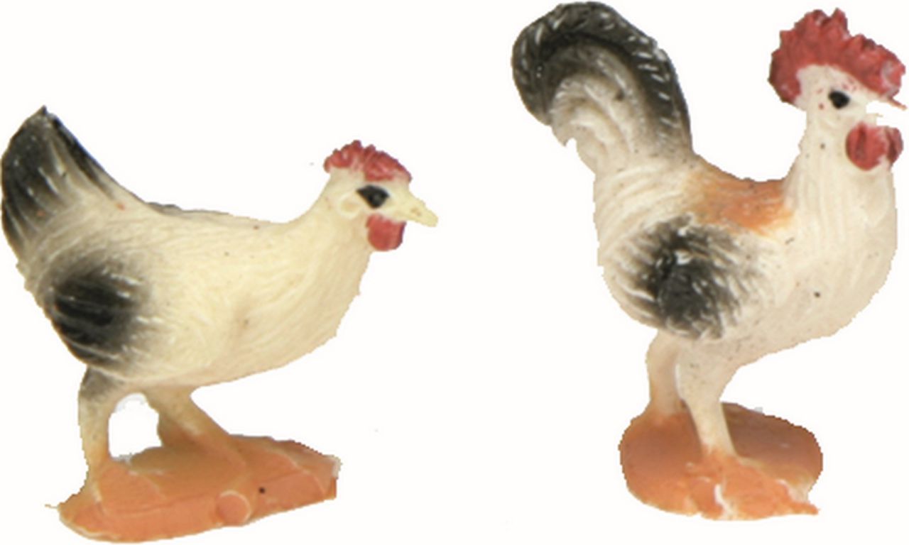 Gallina Gallo Resina 2,5 Cm 1 Pezzo