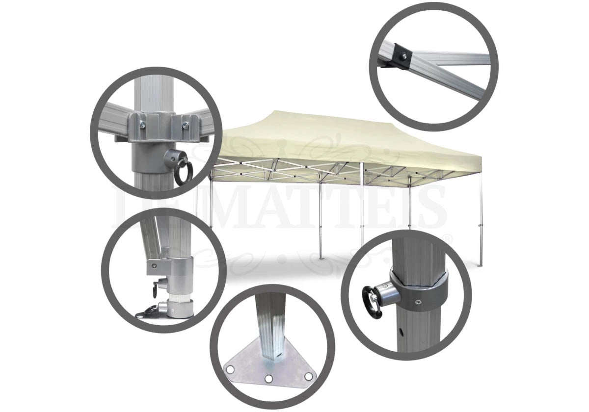 Gazebo Pieghevole Pro50 4x4 M Alluminio Beige Con Custodia