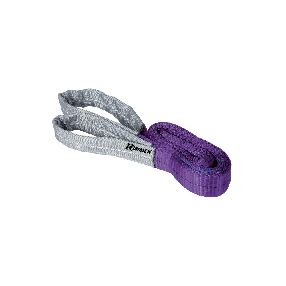 Ribimex, Braca Piana 1t X 2 m cinghia di sollevamento in tessuto tecnico viola con occhielli grigi rinforzati per carichi fino a 1 tonnellata - DeMatteis.it