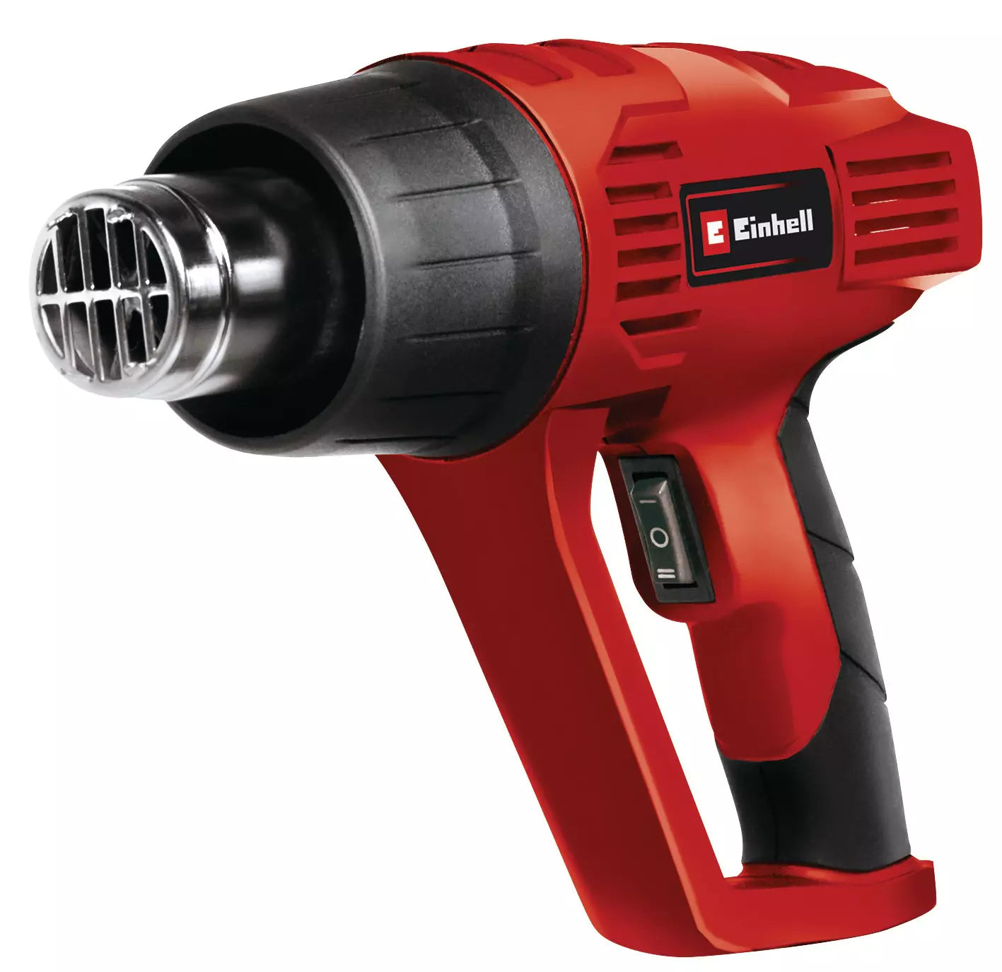 Pistola ad aria calda TC HA 2000/1 Einhell di colore rosso e nero con impugnatura ergonomica, doppia regolazione della temperatura e del flusso d'aria per lavori di precisione professionali. | Dematteis.it