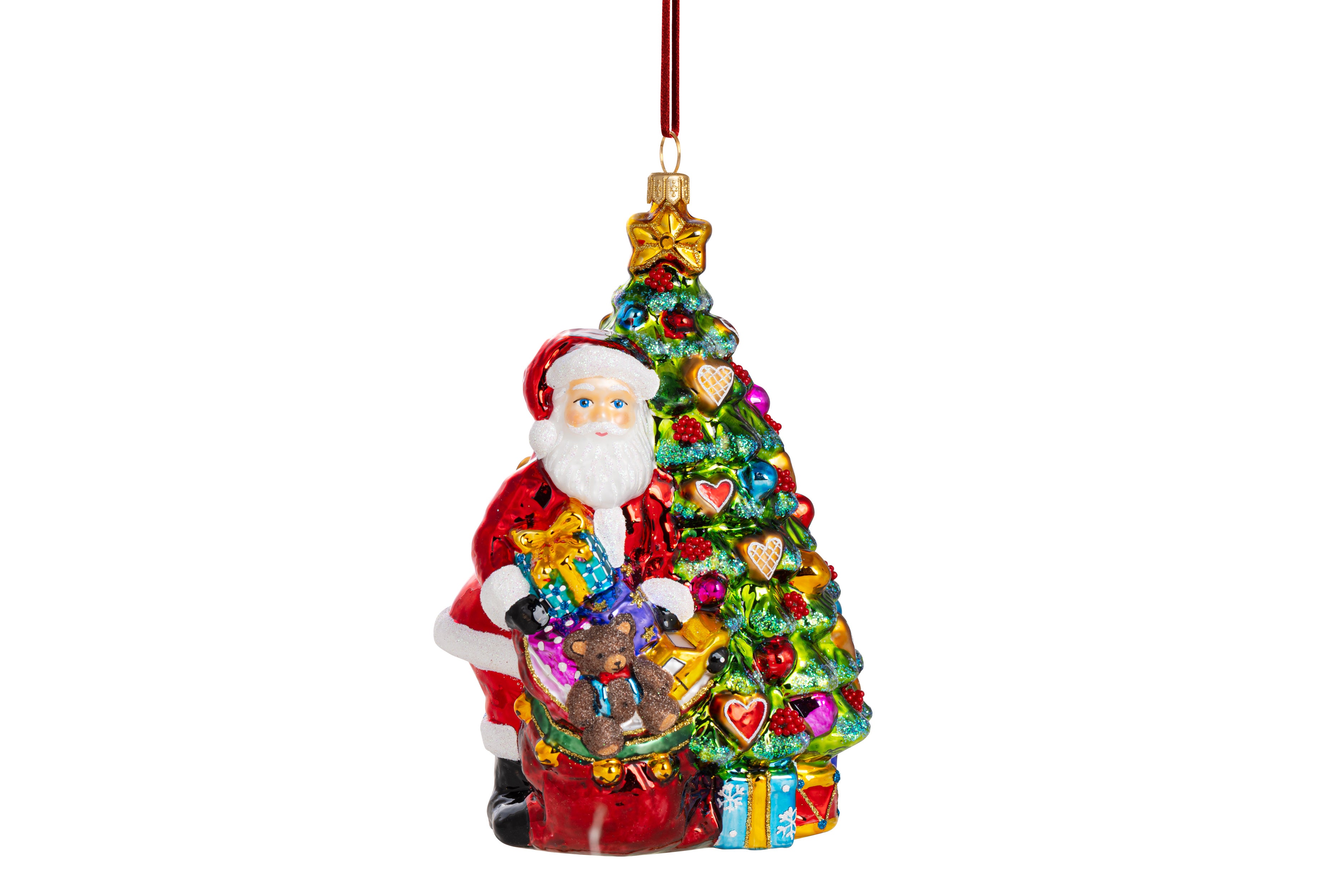 Pendente Babbo Con Albero Vetro Pregiato