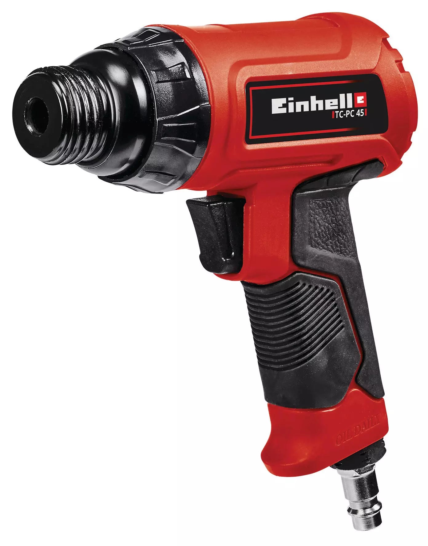 Scalpellatore pneumatico TC PC 45 Einhell con impugnatura ergonomica antiscivolo, attacco esagonale e potenza di 1,2 Joule, ideale per lavori di precisione su pietra e metallo nel settore domestico. | Dematteis.it