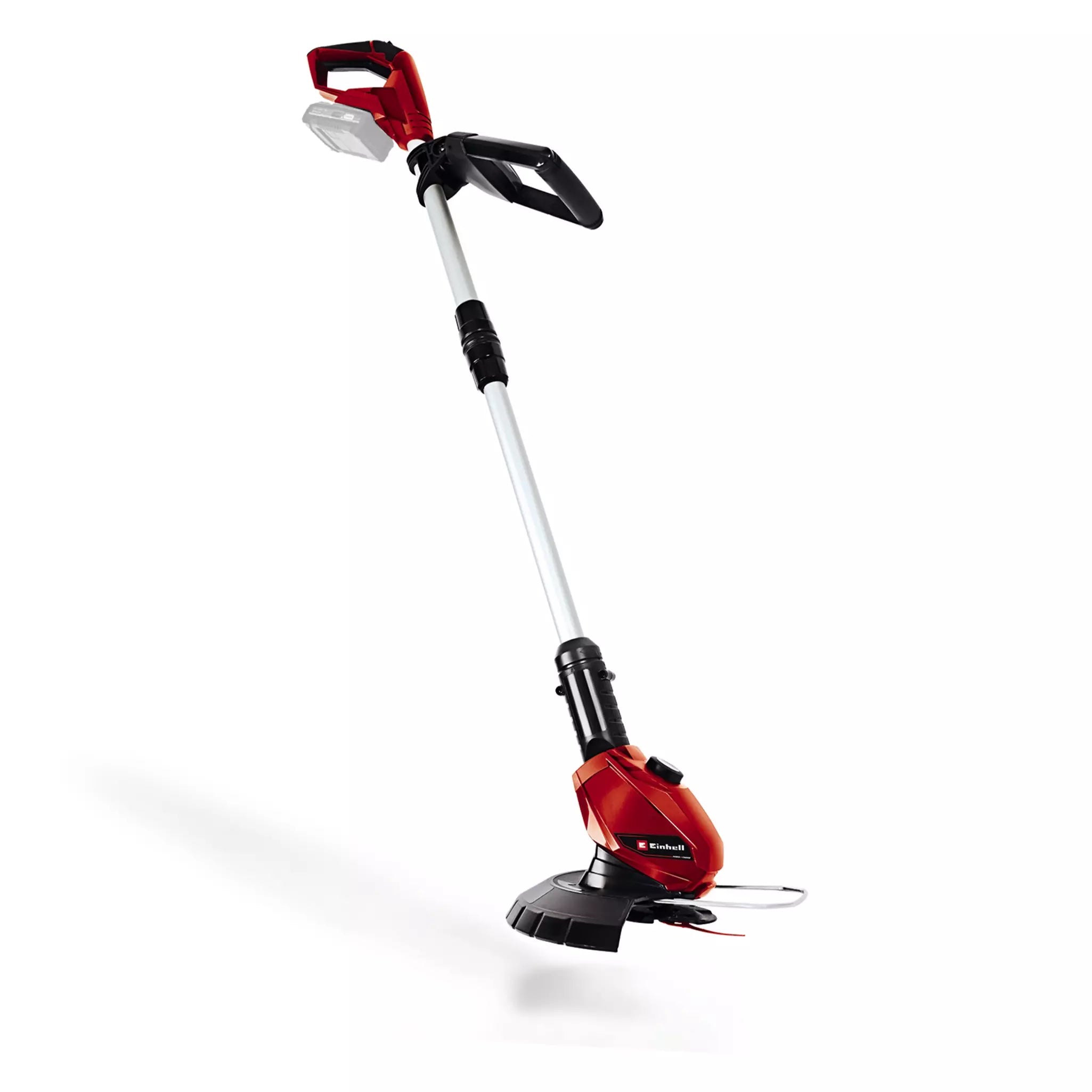 Il tagliabordi a batteria GE CT 18 Li Einhell con asta telescopica regolabile, testa motore rotabile a 90 gradi, impugnatura ergonomica, sistema Flowerguard e tecnologia Power X-Change per una perfetta rifinitura del prato. ! Dematteis.it