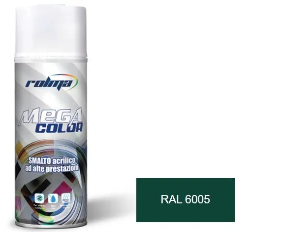 Vernice spray ral 6005 verde muschio: Vernice spray dalla finitura professionale e resistente, ideale per rinnovare arredi da giardino e complementi d'arredo con un intenso impatto cromatico. | Dematteis.it