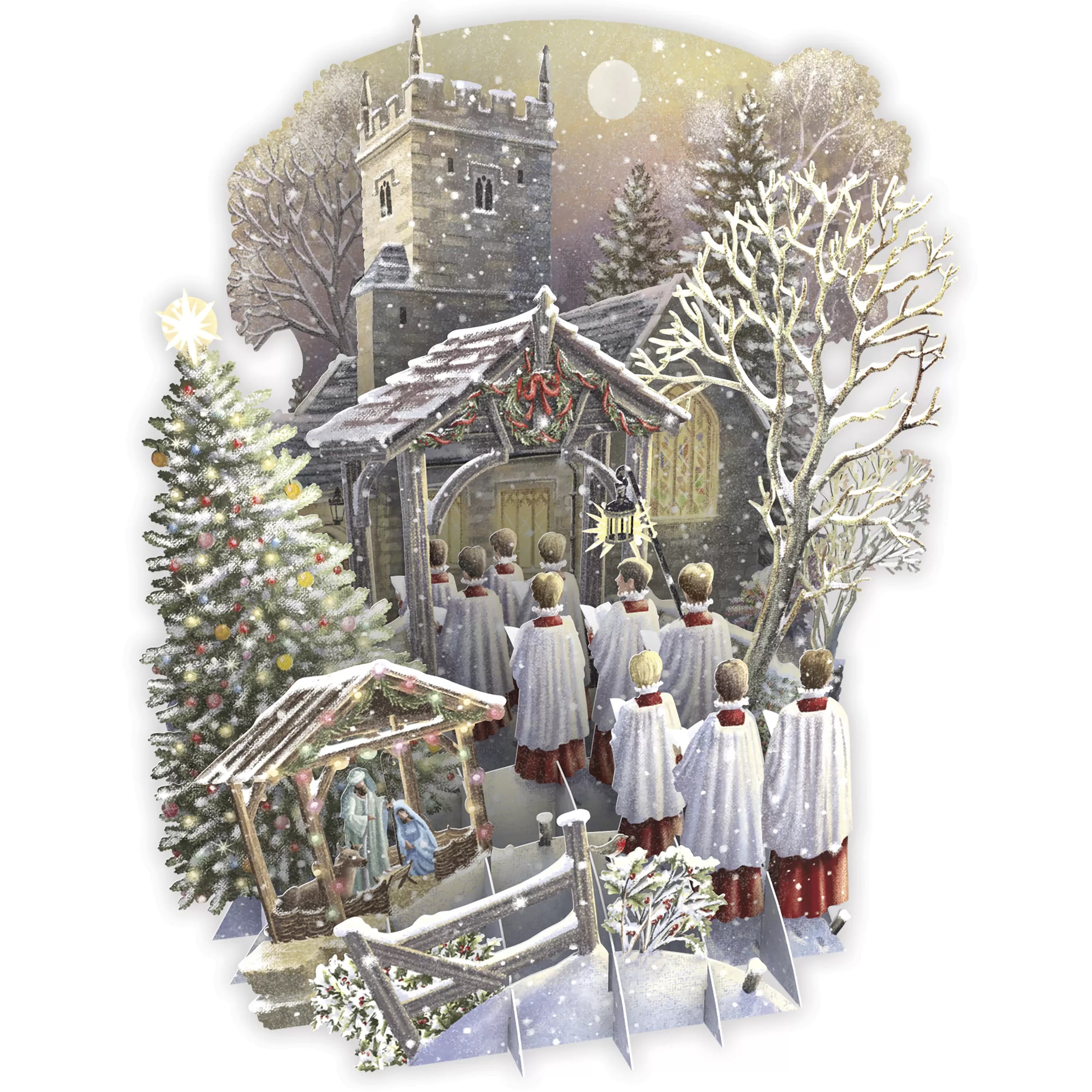 Biglietto Auguri 3d Christmas Choir
