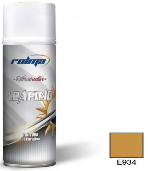 Vernice spray E934 oro ducato: Vernice spray a base di pigmenti metallici Leafing, ideale per rinnovare oggetti con una finitura satinata oro pallido che cattura la luce. | Dematteis.it