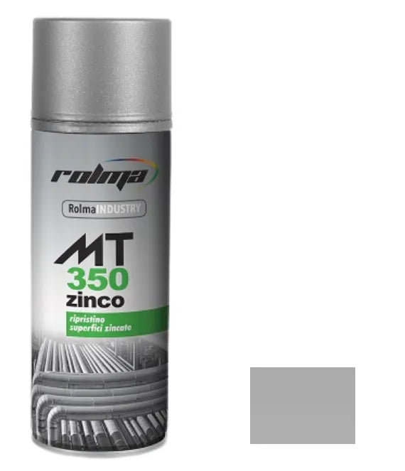 Vernice spray MT350 zinco: Vernice spray formulata con elevato contenuto di zinco per protezione e ripristino di superfici metalliche, offrendo prestazioni superiori contro agenti atmosferici. | Dematteis.it