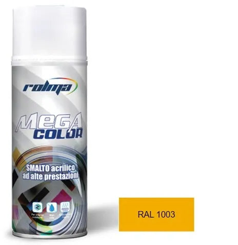 Vernice spray ral 1003 giallo segnale: Vernice spray di alta qualità, formulata con resine acriliche per una copertura uniforme e durevole su diverse superfici. | Dematteis.it