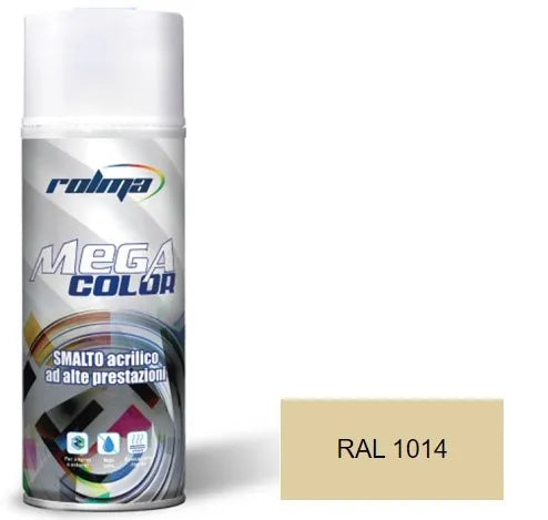 Vernice spray ral 1014 avorio: Vernice spray dal colore avorio RAL 1014, formulata con resine acriliche di alta qualità per garantire una copertura uniforme e durevole su diverse superfici. | Dematteis.it