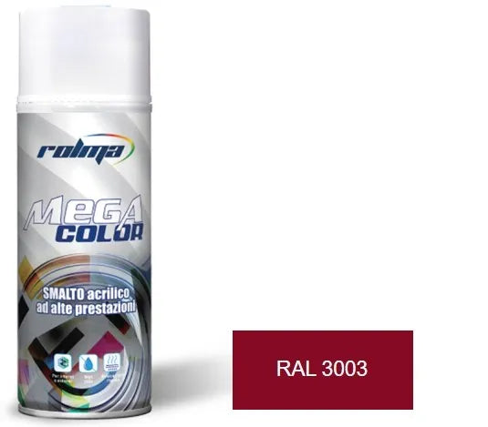 Vernice spray ral 3003 rosso rubino: Vernice spray Rolma dalla formulazione acrilica avanzata, con rapida essiccazione e ottima aderenza su molteplici superfici. | Dematteis.it